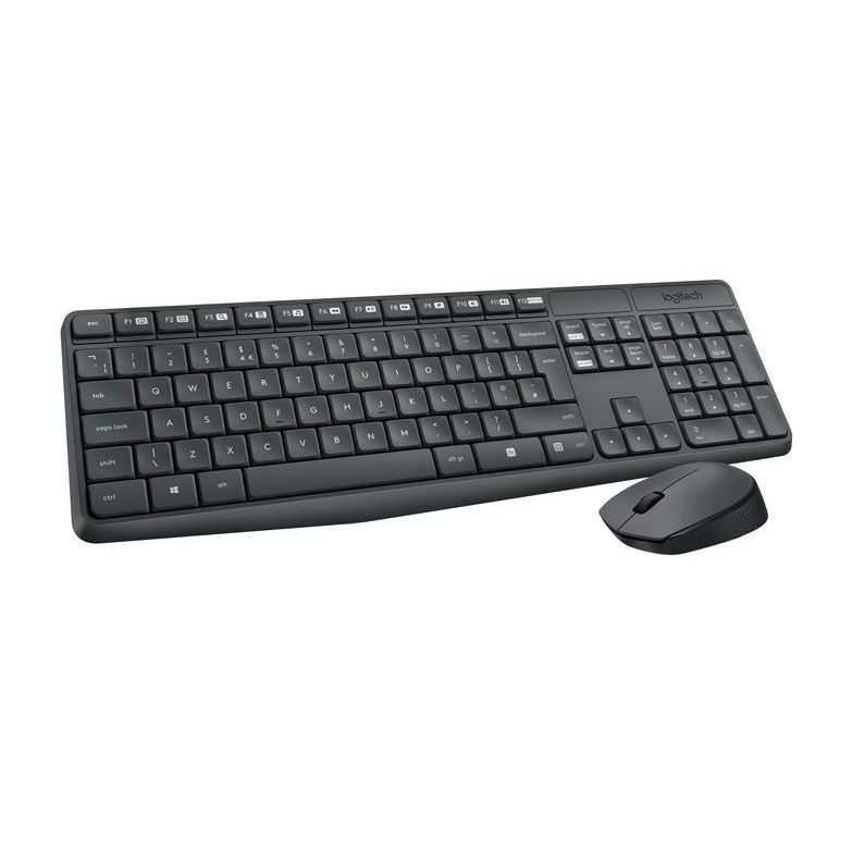 Klaviatūra belaidė Logitech MK235 Wireless Combo INTNL (US)  (920-007931), pilka , 920-007931