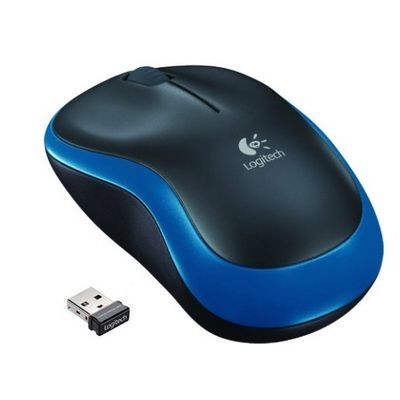 Pelė belaidė Logitech M185 USB (910-002239),  juoda/mėlyna , 910-002239