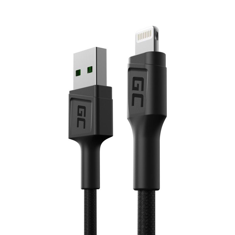 Green Cell Cable GC PowerStream USB-A – Lightning 30cm quick charge Apple 2.4A, 59078139635689