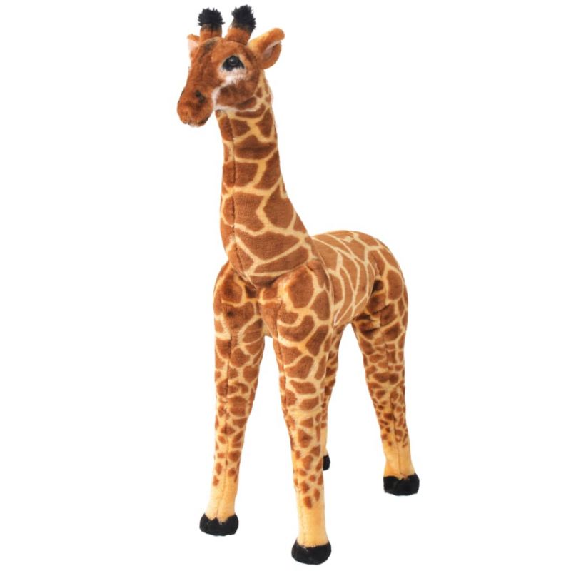 Stovintis pliušinis žaislas žirafa, ruda ir geltona, XXL, 91336