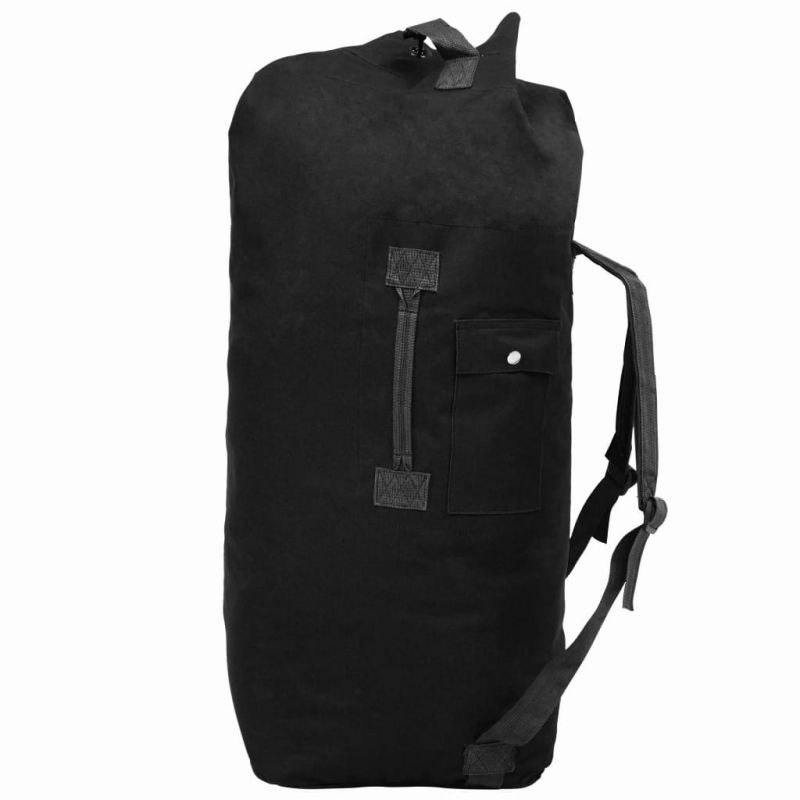 Militaristinio stiliaus daiktų krepšys, 85l, juodas – 91387