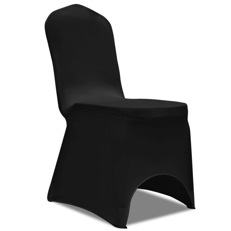50 Tamprių Kėdžių Užvalkalų, Juodos Spalvos, 130338