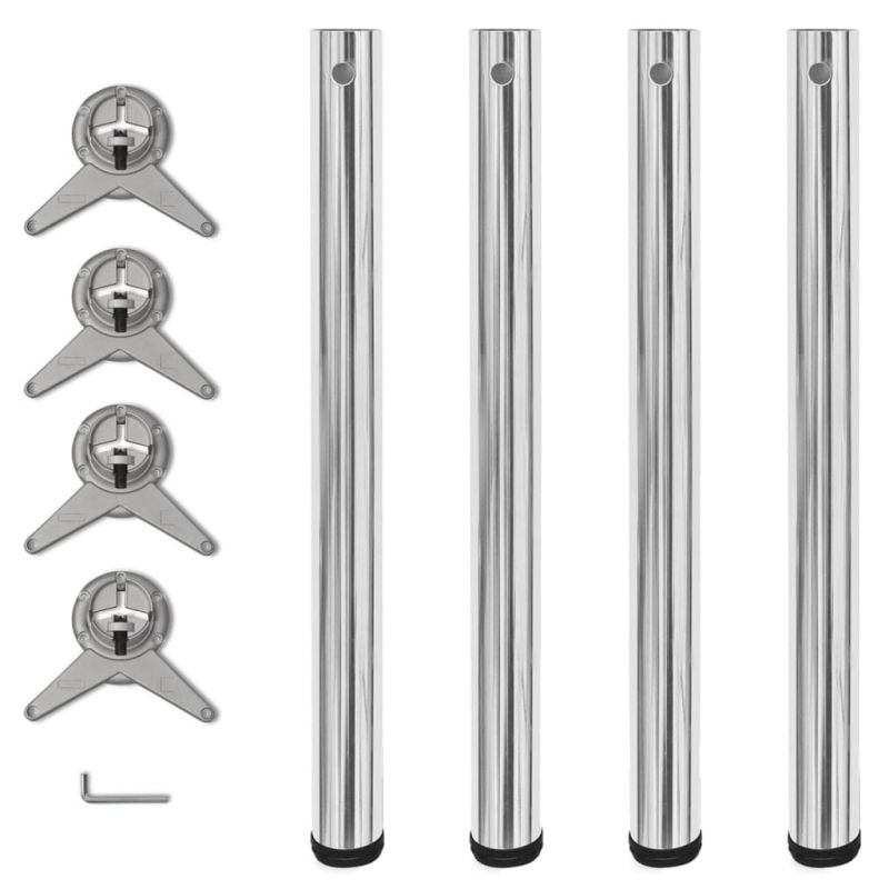 242133 4 Height Adjustable Table Legs Chrome 710 mm, 242133