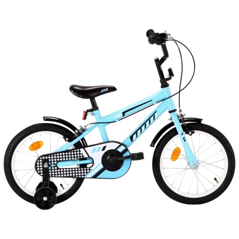 Vaikiškas dviratis, juodos ir mėlynos spalvos, 16 colių ratai, 92178