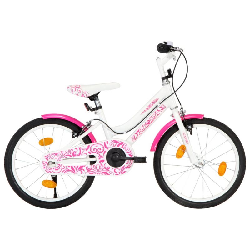Vaikiškas dviratis, rožinės ir baltos spalvos, 18 colių, 92185