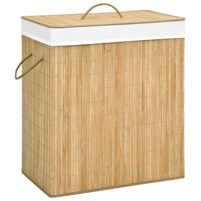 Skalbinių krepšys, bambukas, 100l, 320740