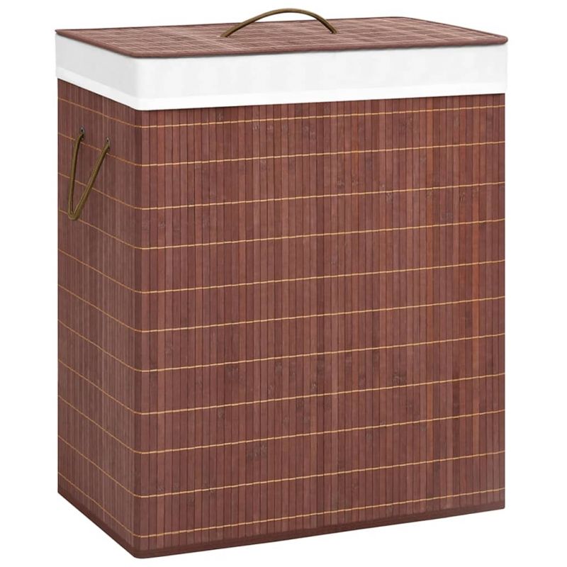 Skalbinių krepšys, rudos spalvos, bambukas, 100l, 320748