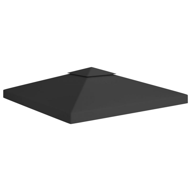 Pavėsinės uždangalas, 2 pakopų, juodas, 3x3m, 310 g/m², 312072