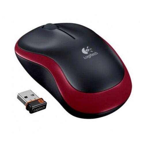 Pelė belaidė Logitech M185 USB (910-002240),  juoda/raudona , 910-002240