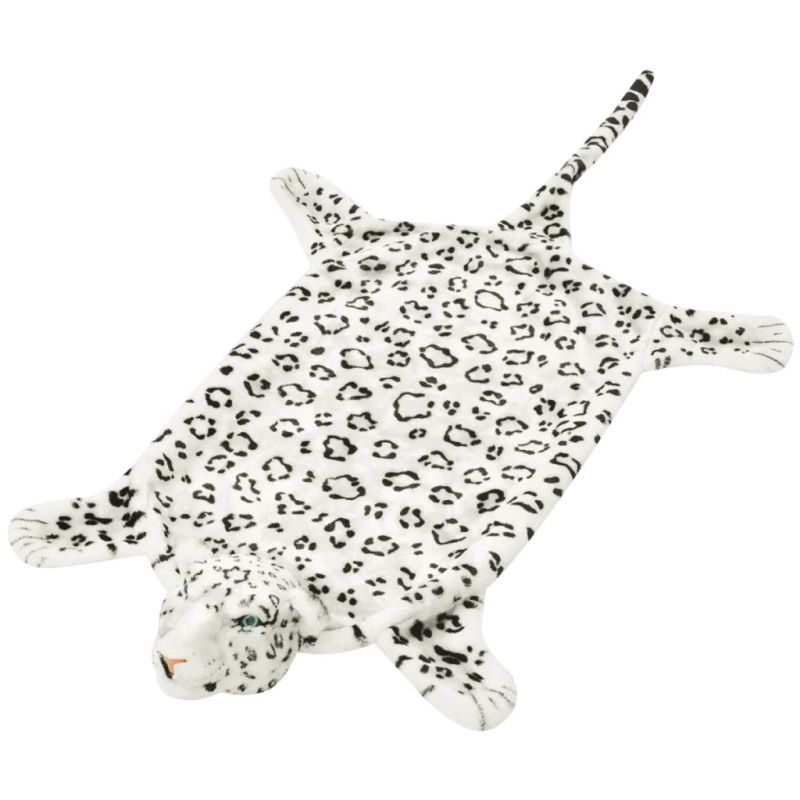 Kilimas leopardas, pliušinis, 139 cm, baltas, 80171