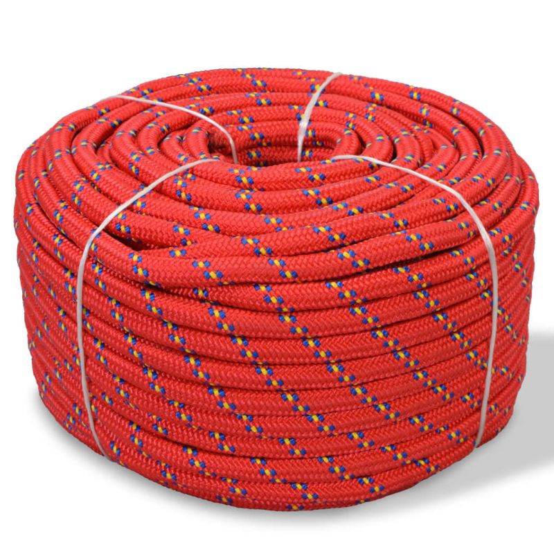 Jūrinė virvė, polipropilenas, 6mm, 100m, raudona, 91289