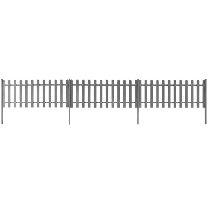 Statinių tvora su stulpais, 3vnt., 600x80cm, WPC, 42827