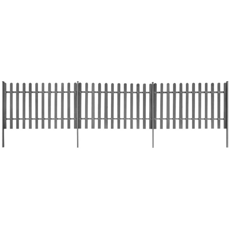 Statinių tvora su stulpais, 3vnt., 600x100cm, WPC, 42828