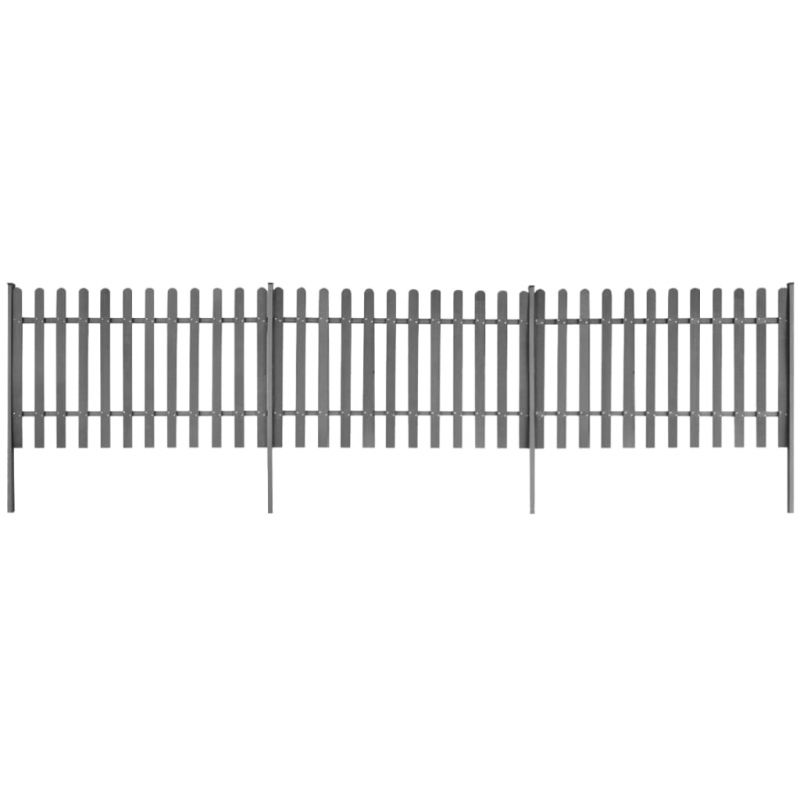 Statinių tvora su stulpais, 3vnt., 600x120cm, WPC, 42829