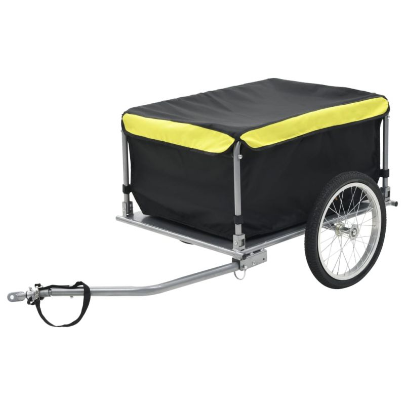 Krovininė priekaba dviračiui, juodos ir geltonos spalvos, 65 kg, 91684