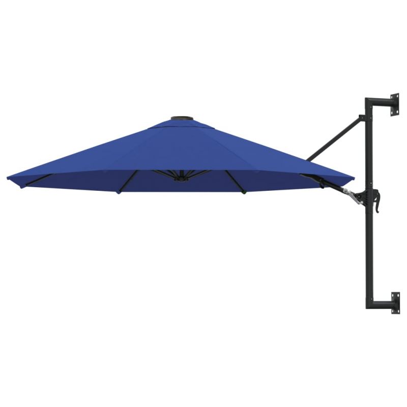 Montuojamas skėtis su metaliniu stulpu, mėlynas, 300cm, 47301