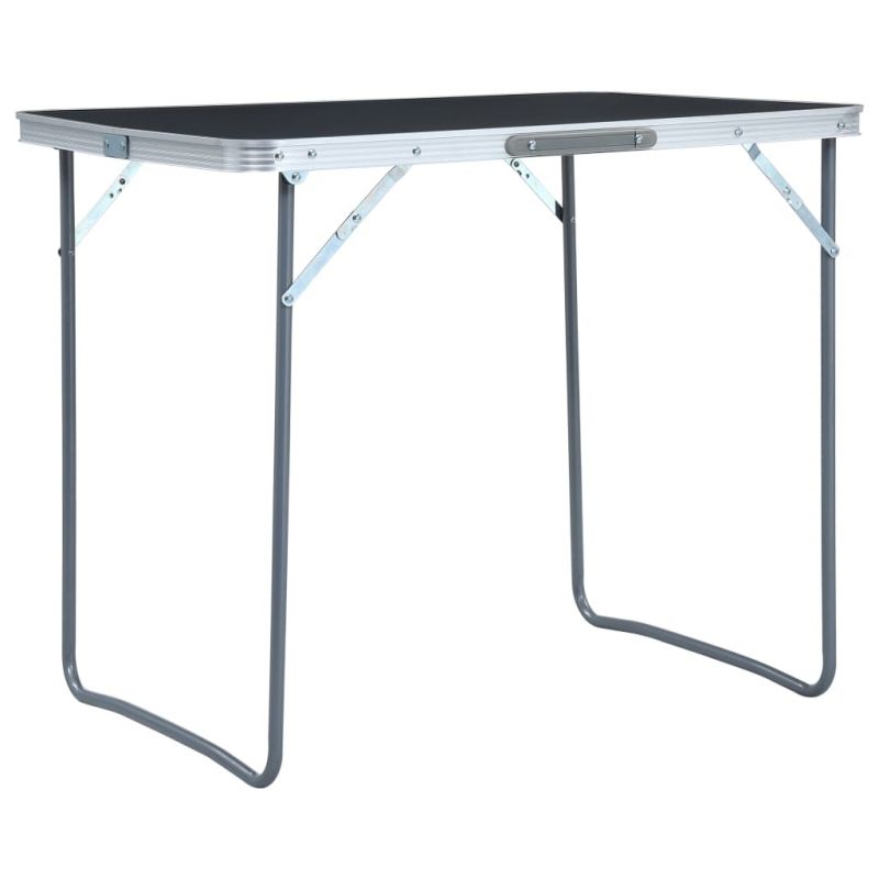 Stovyklavimo stalas su metaliniu rėmu, pilkas, 80x60cm, 48171