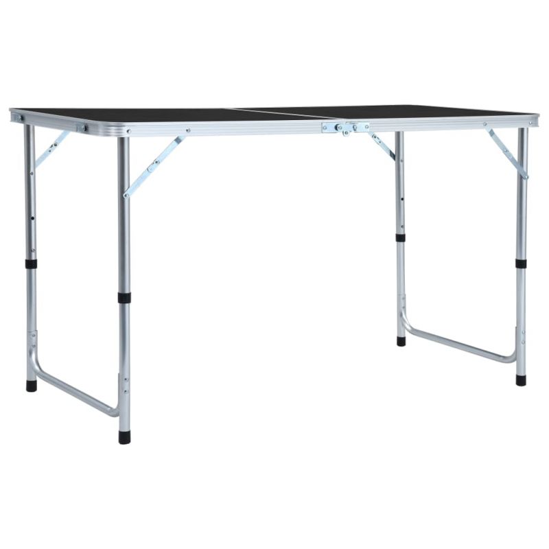 Sulankstomas stovyklavimo stalas, pilkas, 120x60cm, aliuminis, 48173