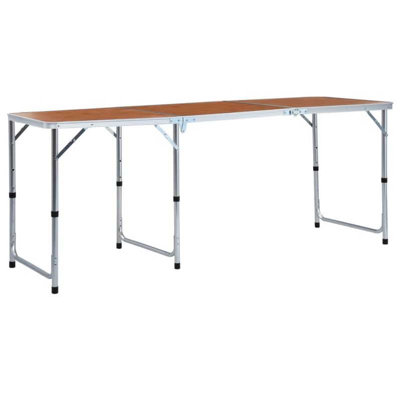 Sulankstomas stovyklavimo stalas, 180x60cm, aliuminis, 48174