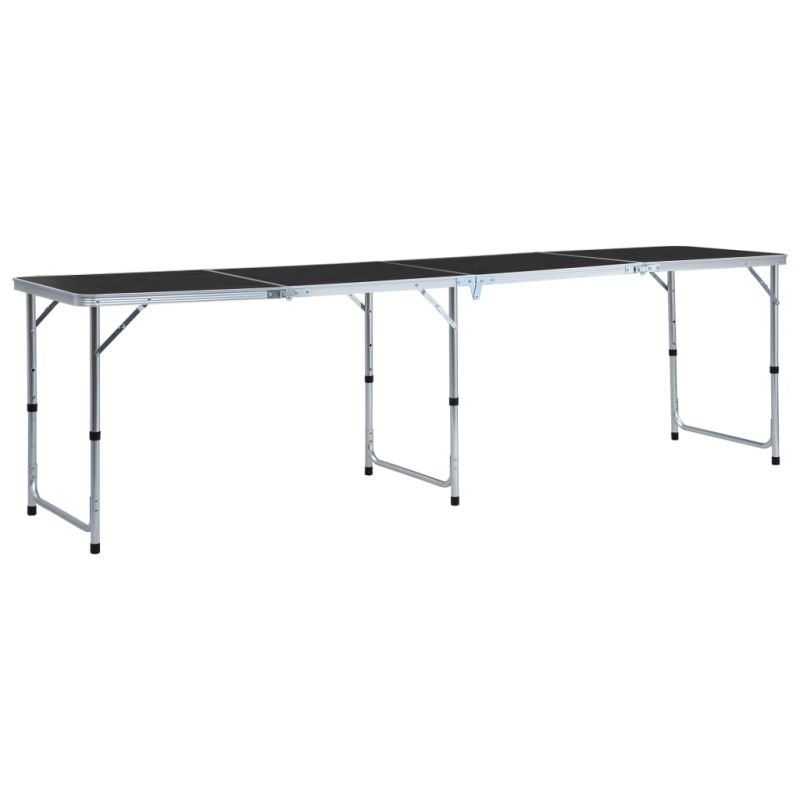 Sulankstomas stovyklavimo stalas, pilkas, 240x60cm, aliuminis, 48177