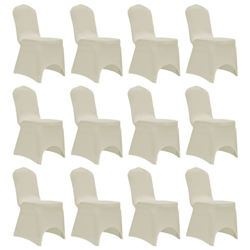 Kėdžių užvalkalai, 12vnt., kreminės sp., įtempiami (2×241199), 279092
