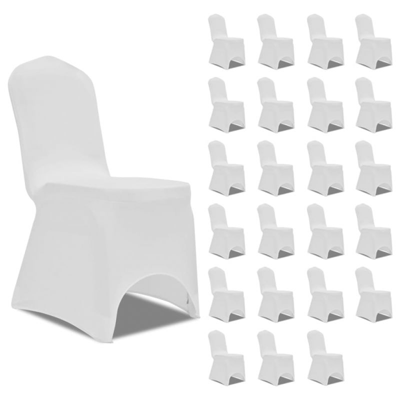 Kėdžių užvalkalai, 24vnt., baltos spalvos, įtempiami (4×241197), 3051636