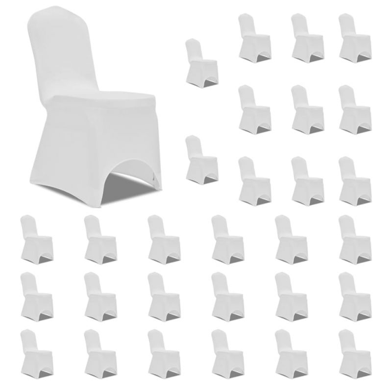 Kėdžių užvalkalai, 30vnt., baltos spalvos, įtempiami (5×241197), 3051637