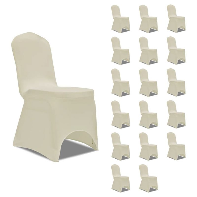 Kėdžių užvalkalai, 18vnt., kreminiai, įtempiami (3×241199), 3051641