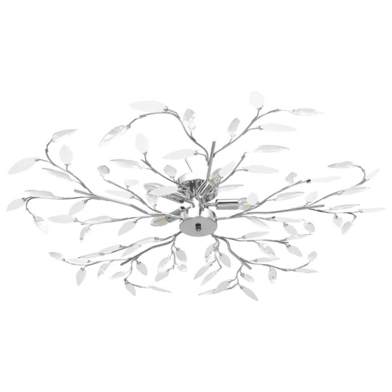 Lubinis šviestuvas su akrilinio kristalo lapeliais, baltas, 289239
