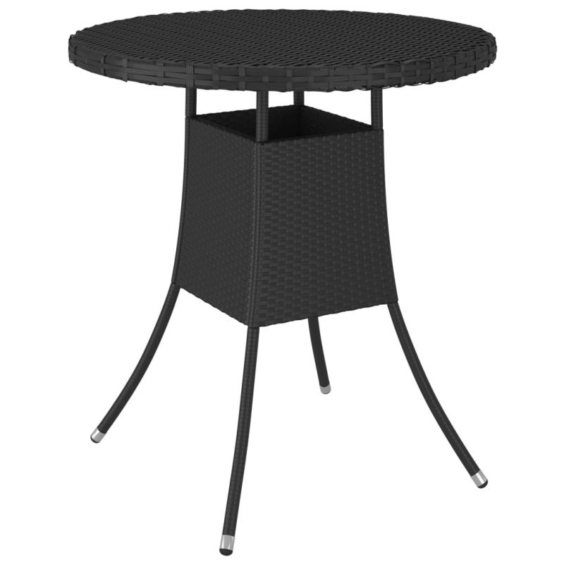 Sodo staliukas, juodos spalvos, 70x70x73cm, poliratanas, 310465