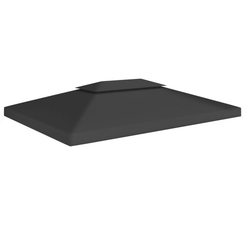 Pavėsinės uždangalas, 2 pakopų, juodas, 4x3m, 310 g/m², 312075