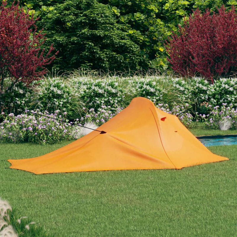 Stovyklavimo palapinė, oranžinė ir pilka, 317x240x100cm, 93075