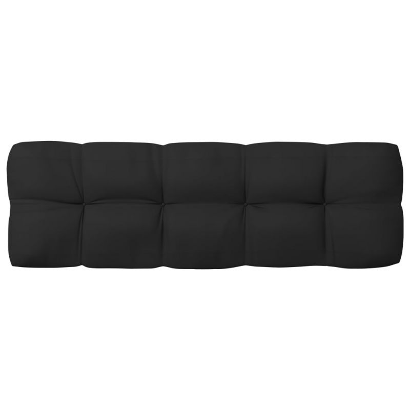 Pagalvėlė sofai iš palečių, juodos spalvos, 120x40x10cm, 315243