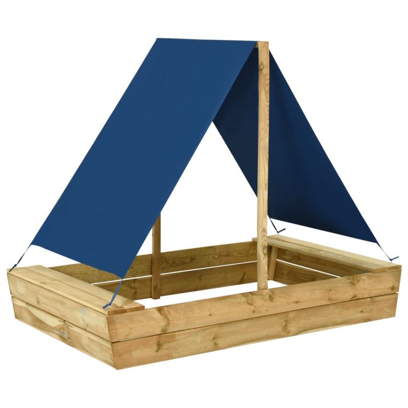 Smėlio dėžė su stogu, 160x100x133cm, impregnuota pušies mediena, 3059957