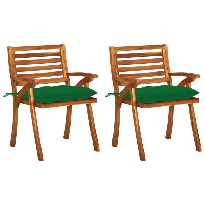 Sodo valgomojo kėdės su pagalvėlėmis, 2vnt., akacijos masyvas, 3060840