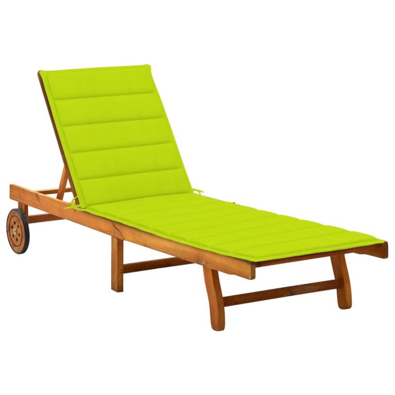 Sodo saulės gultas su čiužinuku, akacijos medienos masyvas, 3061355