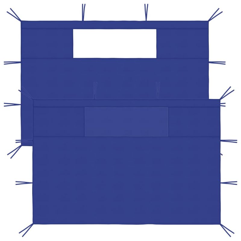 Šoninės pavėsinės sienos su langais, 2vnt., mėlynos (315307), 3070418