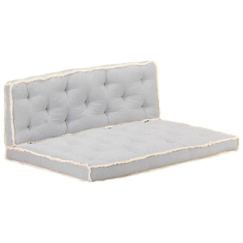 Pagalvių sofai iš palečių rinkinys, 2 dalių, pilkos spalvos, 3068547