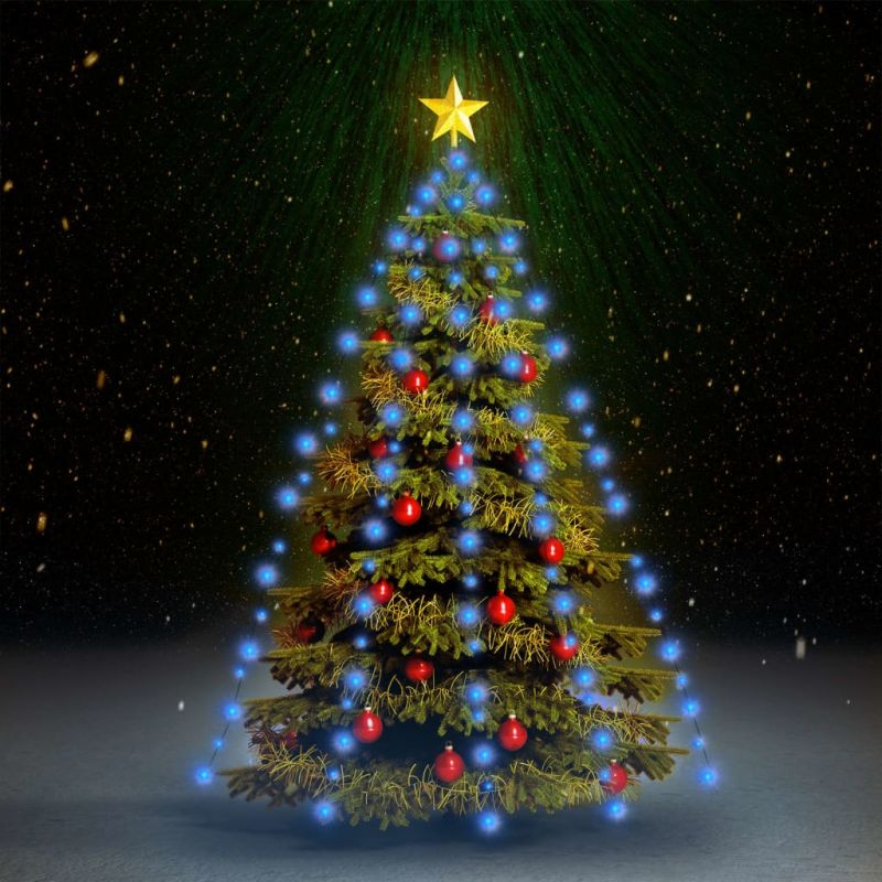 Kalėdų eglutės girlianda su 150 mėlynų LED lempučių, 150cm, 328866