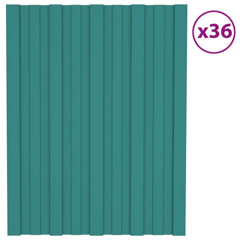 Stogo plokštės, 36vnt., žalios, 60x45cm, galvanizuotas plienas, 317188