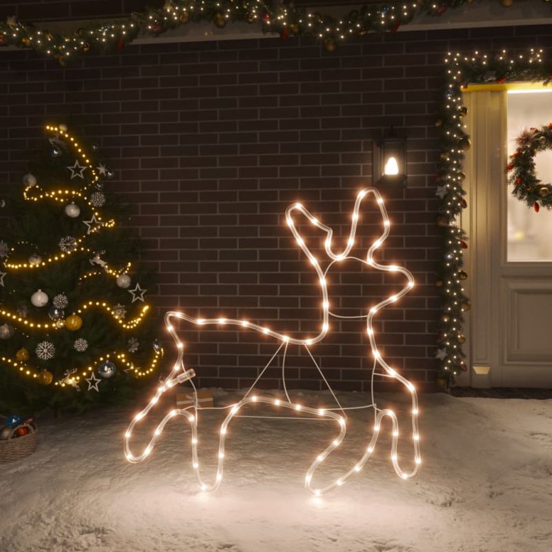 Kalėdinė dekoracija elnias su 72 šiltomis LED, 57x55x4,5cm, 343296