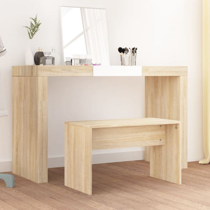 Kosmetinio staliuko kėdutė, ąžuolo, 70x35x45cm, mediena, 802816