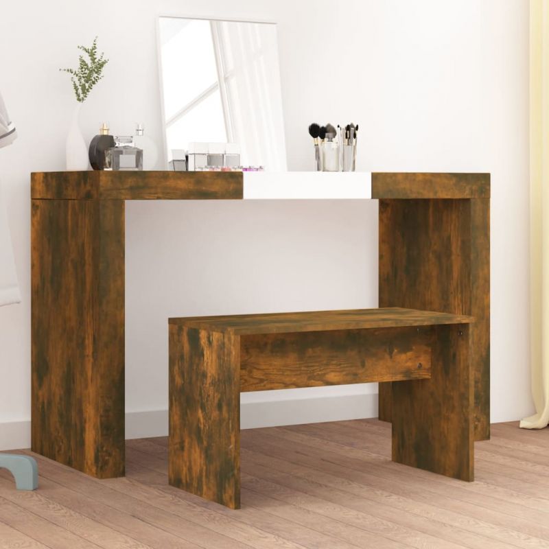 Kosmetinio staliuko kėdutė, dūminio ąžuolo, 70x35x45cm, mediena, 820523