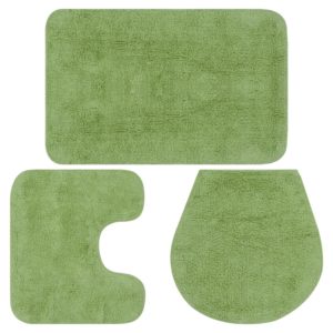 Vonios kilimėlių rinkinys, 3d., žalias, audinys, 133225