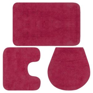 Vonios kilimėlių rinkinys, 3d., fuksijos spalvos, audinys, 133226