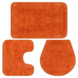 Vonios kilimėlių rinkinys, 3d., oranžinis, audinys, 133227