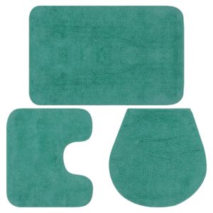 Vonios kilimėlių rinkinys, 3d., turkio spalvos, audinys, 133228