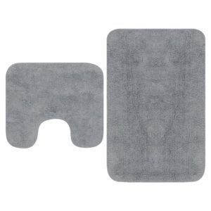 Vonios kilimėlių rinkinys, 2d., audinys, pilkas, 133230