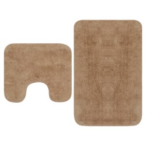 Vonios kilimėlių rinkinys, 2d., audinys, smėlio spalvos, 133231