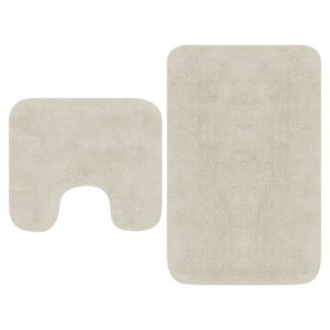 Vonios kilimėlių rinkinys, 2d., audinys, baltos spalvos, 133232
